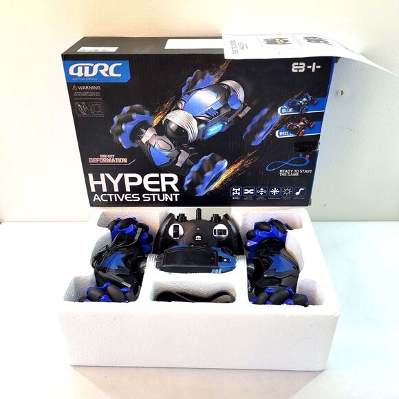 Remote Control Car Stunt Vehicle ELECTRIC BLUE 4WD, Multi directional Lights Up - Picture 2 of 10